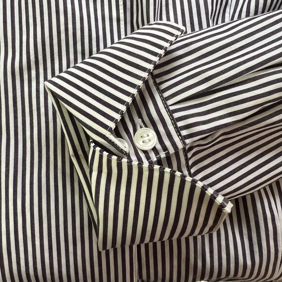 Calvin Klein Womens Non Iron Button Down Dress Shirt Top Blouse Striped Large - Picture 8 of 10